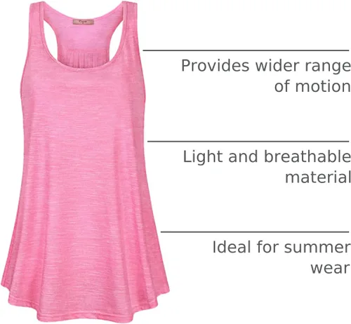 Vista 8 de Cestyle - Camiseta sin mangas para mujer, cuello redondo, corte holgado, para entrenamiento