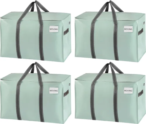 Vista 31 de VENO - Paquete de mudanzas, cajas de almacenamiento para embalaje universitario con tapas alternativas, para dormitorio, extragrande, asas
