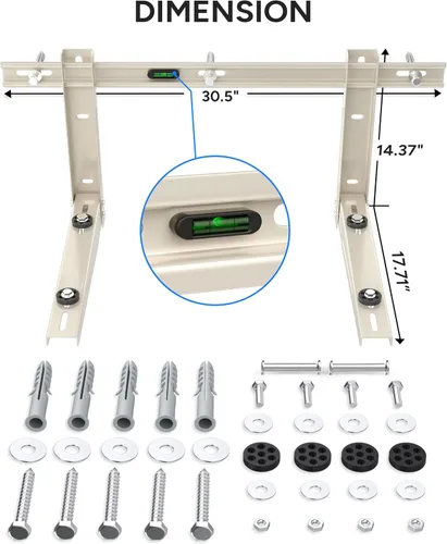 Vista 6 de Soporte de montaje en pared para minisplit dividido, soporte de pared resistente para sistemas de bomba de calor de aire acondicionado de 7000 Btu a