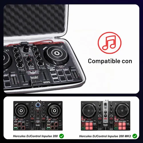 Vista 2 de LTGEM - Funda para controlador de DJ Hercules DJControl Inpulse 200 / DJControl Inpulse 200 MK2 - Bolsa de transporte protectora de viaje