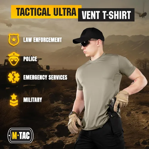 Vista 2 de M-Tac Camiseta táctica de manga corta Camiseta de entrenamiento de gimnasio para hombre, militar, ultra ventilada, para entrenamiento atlético