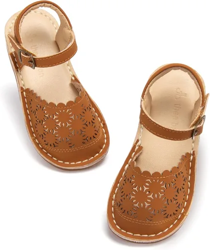 Vista 49 de THEE BRON Sandalias cómodas para niñas, zapatos para niños, sandalias rellenas