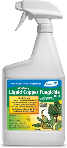 Vista 3 de Monterey Liqui-Cop con cuchara medidora, fungicida de cobre en aerosol de jardín para cítricos, frutales y árboles de nueces, 1 galón