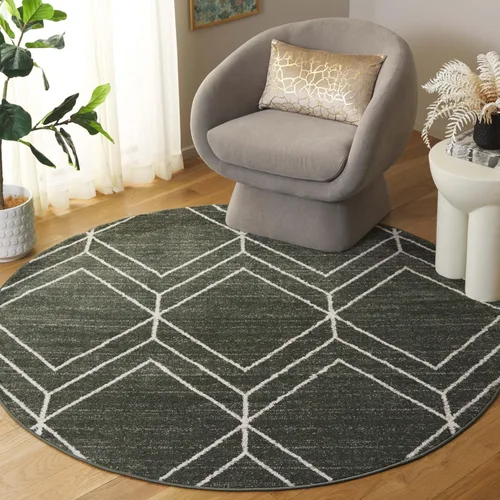 Vista 11 de SAFAVIEH Adirondack Collection - Alfombra decorativa, 2 x 3 pies, color negro y marfil, diseño geométrico moderno, no desprende pelusa y de fácil