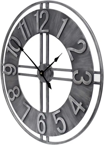 Vista 3 de Reloj de pared grande de 24 pulgadas, decorativo, de metal, retro, de gran tamaño, decoración para el hogar, granja, sala de estar