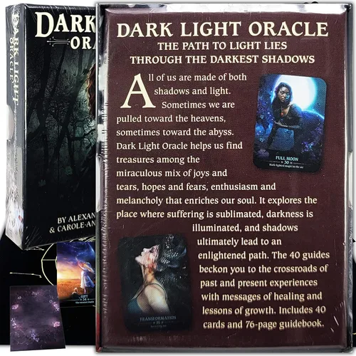 Vista 2 de Paquetes de cartas de tarot y oráculos para adivinación y chakras (oráculo de luz oscura)