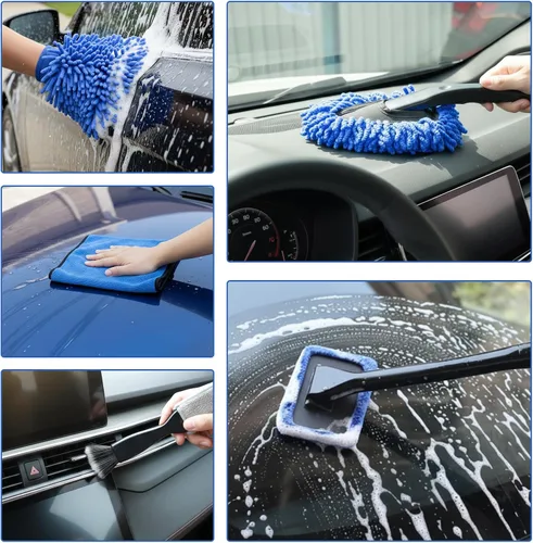 Vista 6 de Kit de detalles de coche de 32 piezas con accesorios de cepillo de taladro y almohadillas de pulido, cepillos profesionales para detallar
