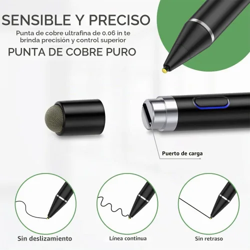 Vista 3 de Lápiz óptico activo para pantallas táctiles, doble punta para dibujo y escritura iOS y Android, lápiz digital de alta precisión para Apple iPhone