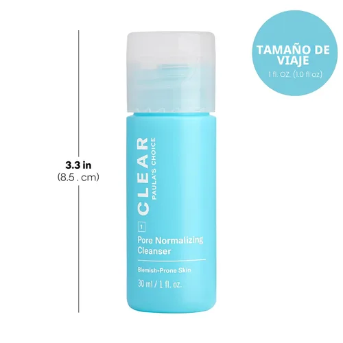 Vista 2 de Paula's Choice CLEAR Limpiador facial normalizador de poros, lavado facial diario para acné, limpiador facial de ácido salicílico para poros
