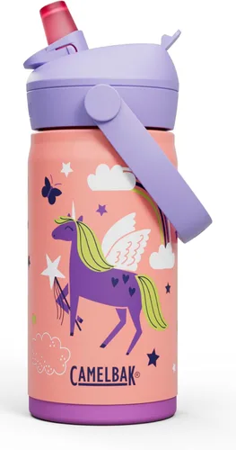 Vista 21 de CamelBak Thrive Flip Straw Kids Bite Valve Stainless Steel Water Bottle Biking Dogs, 12oz Perros en bicicleta