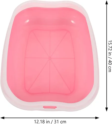 Vista 2 de Mipcase 1 juego de caja de arena para gatos de plástico rosa gatito