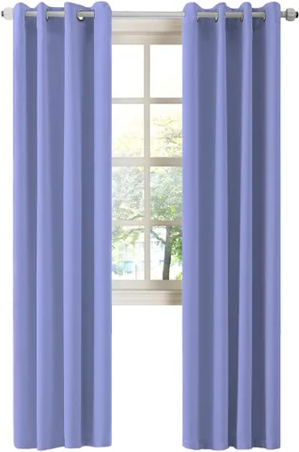 Vista 14 de LA PALMA Cortinas opacas con aislamiento térmico y ojales, para sala de estar, dormitorio, paquete de 2 paneles