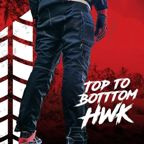 Vista 2 de HWK - Pantalones de motocicleta dual sport para hombre con tela de Cordura textil resistente al agua y armadura de protección contra impactos