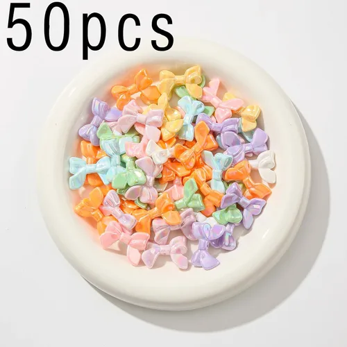 Vista 2 de 50 cuentas acrílicas de lazo de color Ab, cuentas acrílicas para hacer joyas y manualidades (lazo de color AB), pequeño