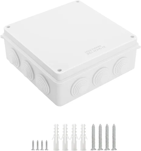 Vista 28 de LeMotech - Caja de derivación universal de plástico ABS resistente al polvo, resistente al agua, IP65, color blanco