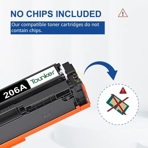 Vista 3 de Tounker Paquete de 4 cartuchos de tóner 206a compatibles con HP 206A 206X para HP Color Laserjet pro MFP m283fdw M283cdw Pro M255dw M283dw M283 M255