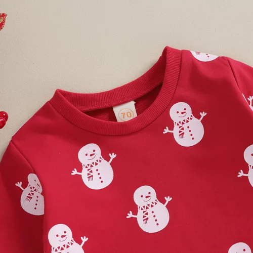 Vista 4 de Conjunto de sudadera de Papá Noel para bebé, niño, niña, ropa de Navidad para otoño e invierno