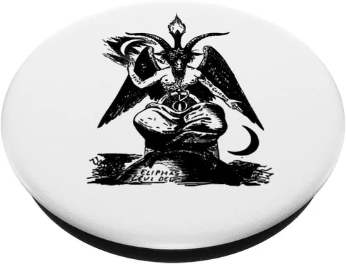 Vista 3 de Baphomet – Mystic Occult fangbanger Demon – popsockets agarre y soporte para teléfonos y tabletas, Negro