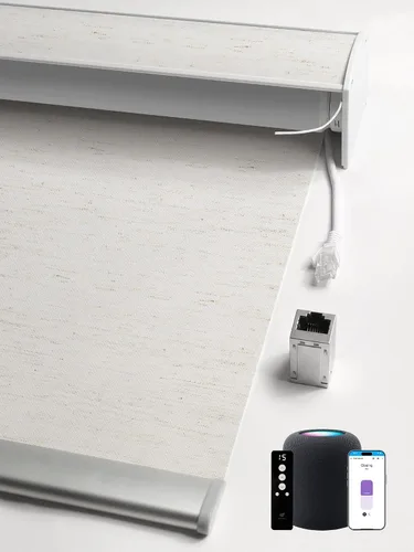 Vista 15 de SmartWings Persianas enrollables con cable duro PoE 100% opacas, muestra de tela