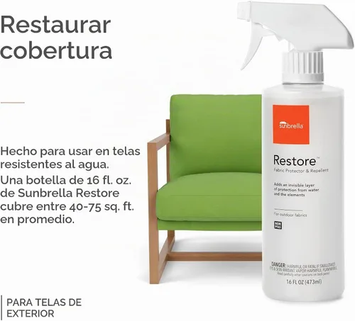 Vista 7 de Sunbrella Protector de tela Restore Spray repelente al agua 16 onzas