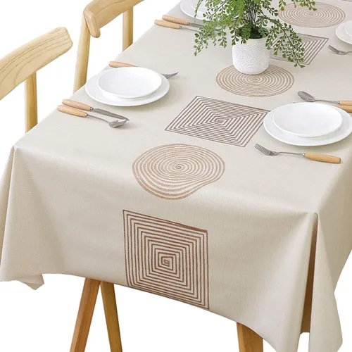Vista 15 de TruDelve Mantel de Vinilo con Respaldo de Franela Mantel de Mesa de Plástico Blanco Cuadrado Manteles de Mesa para Fiestas Impermeables Cubierta