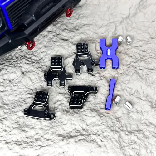 Vista 5 de Torre de aluminio con múltiples orificios para amortiguador TRX4M Defender 1/18 RC Crawler Shock Kit (azul oscuro)