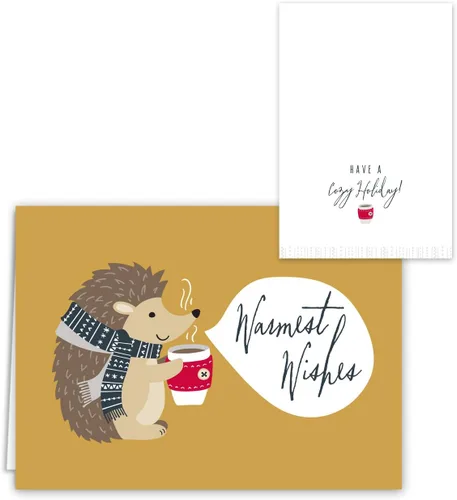 Vista 5 de Canopy Street Tarjetas navideñas de animales del bosque, 36 tarjetas con sobres blancos, 6 diseños de animales del bosque de invierno, versos