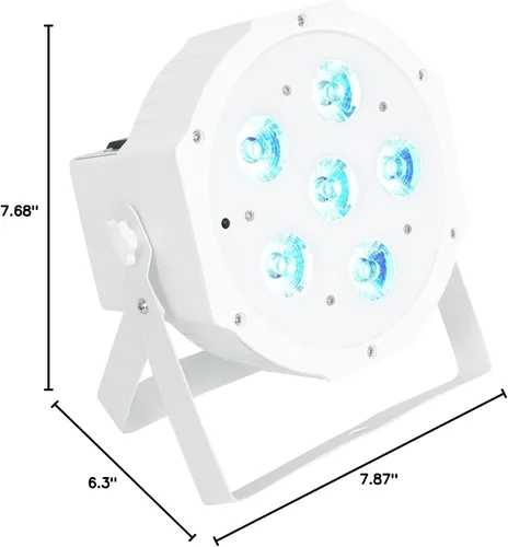 Vista 10 de 8 Rockville Batería PAR 61 Blanco Recargable RGBWA+UV DMX DJ Up-Lights+Remotes
