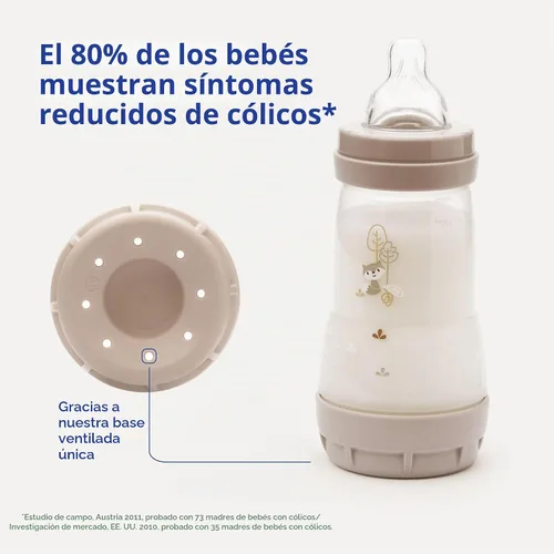 Vista 3 de MAM Botella anticólicos de 5.4 fl oz (paquete de 3) (dorado)