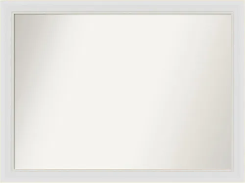 Vista 363 de Amanti Art Espejo de baño blanco para sobre el fregadero, 24 x 26 pulgadas, espejo rectangular blanco y blanco, marco de madera contemporáneo