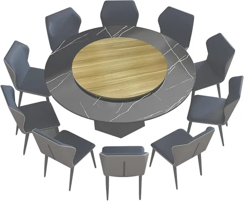 Vista 9 de Tocadiscos de madera grande Lazy Susan, Lazy Susan - Plato giratorio de madera de 28 pulgadas/32 pulgadas, plato de servicio giratorio redondo