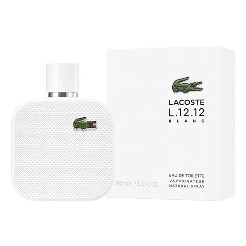 Vista 2 de Lacoste - L.12.12 Blanc Eau de Toilette - Men's Fragrance - Woody Aromatic - With notes of Grapefruit, Tuberose & Vetiver