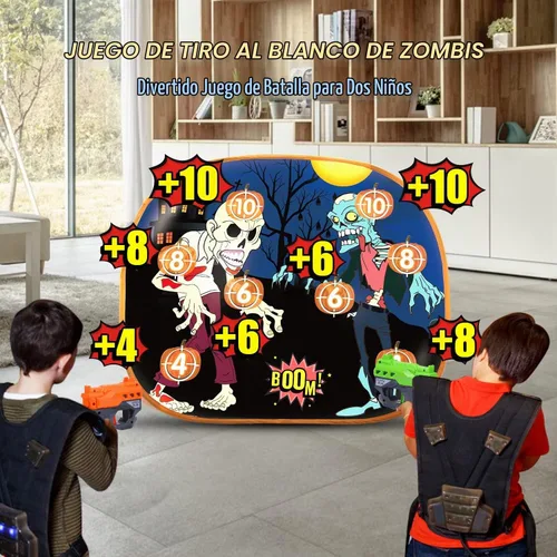 Vista 2 de BananMelonBM Juego de Práctica de Disparo de Zombies, Juguetes de Objetivo de Espuma, Conjuntos de Lanzadardos de Espuma, con 2 Lanzadardos