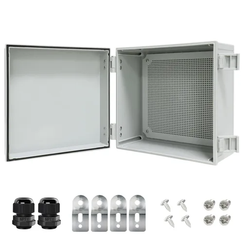 Vista 16 de Caja de conexiones IP65 impermeable carcasa de plástico ABS con cubierta transparente de PC con bisagras, caja de proyectos eléctricos con placa