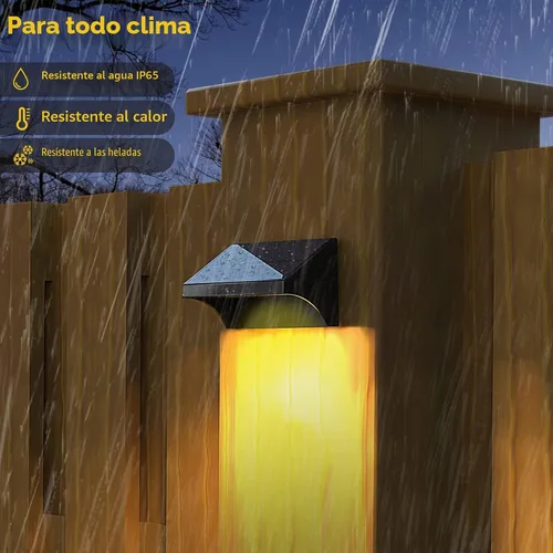 Vista 6 de NIORSUN Luces de valla para exteriores, paquete de 6 luces solares LED impermeables para valla con batería de 1500 mAh, blanco cálido/blanco Negro