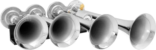 Vista 4 de Vixen Horns Kit de bocina de tren para camiones/coche/semi. Sistema completo a bordo: compresor de aire de 150 psi, tanque de 1 galón, 4 trompetas.