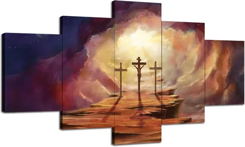 Vista 19 de Arte de Pared Cristiano Símbolo Religioso Cuadro Enmarcado Pintura de Cruz de Cristo Cruces Decoración de Pared Impresión en Lienzo de Cruz Póster