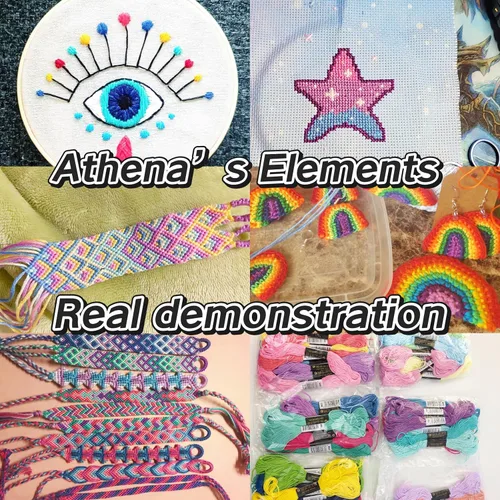 Vista 5 de Athena's - Juego de 200 pulseras de la amistad, kit de fabricación de pulseras con caja organizadora, incluye 100 piezas de hilo de hilo de hilo