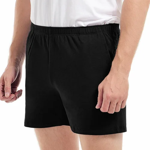 Vista 2 de AIMPACT Pantalones cortos de pijama para hombre con entrepierna de 4 Negro