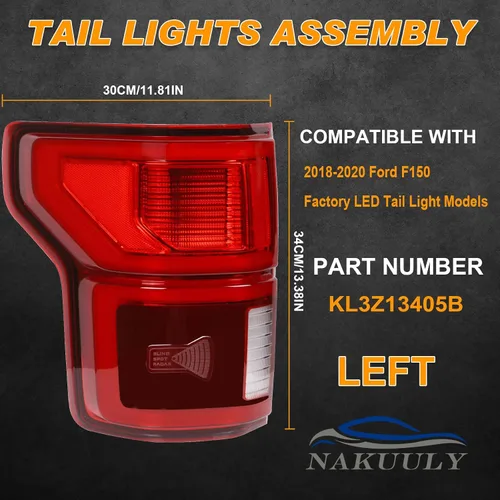 Vista 2 de Luz Trasera LED con Punto Ciego Compatible con Ford F150 2018 2019 2020 Lado Izquierdo del Conductor Luz Trasera Lámpara de Freno Trasero Ensamblaje