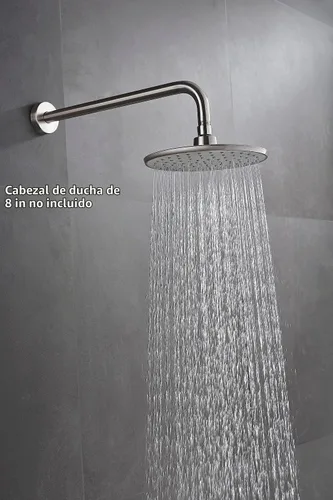 Vista 5 de Purelux Brazo de ducha de repuesto de 16 pulgadas de acero inoxidable estándar Níquel cepillado