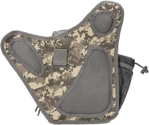 Vista 7 de KLAU bolsa bandolera de Deporte exterior Militar Hombres y Mujeres multifunción táctica Messenger con parche para la caza Senderismo Ciclismo