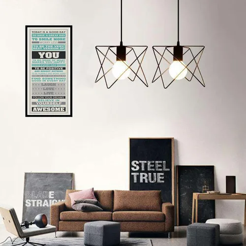 Vista 4 de Póster decorativo de pared con texto en inglés «Be Awesome Motivation» con frases motivacionales de felicidad, para decoración de oficina en casa