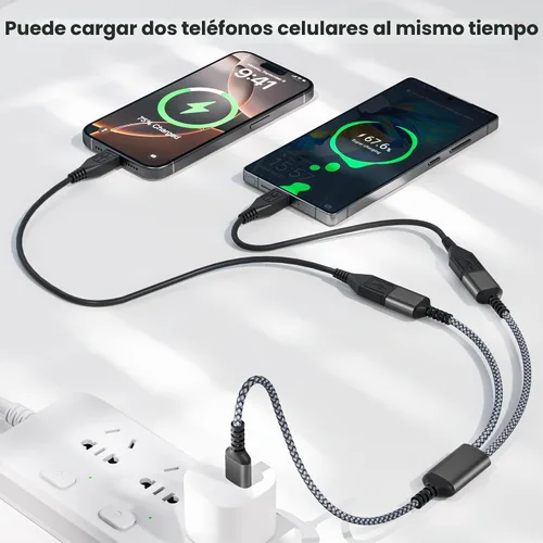 Vista 7 de Basesailor Divisor USB 1 en 2 Salida 1 FT, un adaptador macho a doble 1 in 2 out (negro)