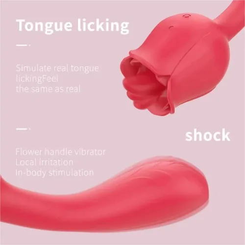 Vista 2 de Vibrador de juguete rosa para mujeres, lamer el clítoris, vibradores de punto G para mujeres, consolador de pezón de clítoris, estimulador