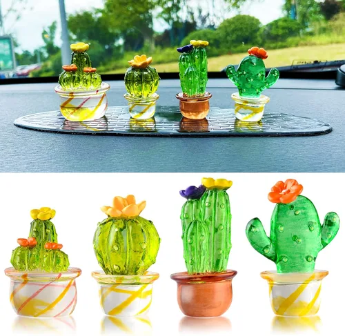 Vista 8 de Mini planta de macramé, accesorios de automóvil, bonita decoración, plantas artificiales de cactus de simulación para amantes de las plantas