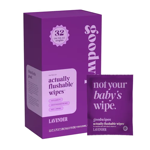 Vista 9 de Goodwipes - Toallitas lavables individualmente envueltas para adultos en movimiento - Toallitas mini portátiles - Esenciales de viaje - Seguras