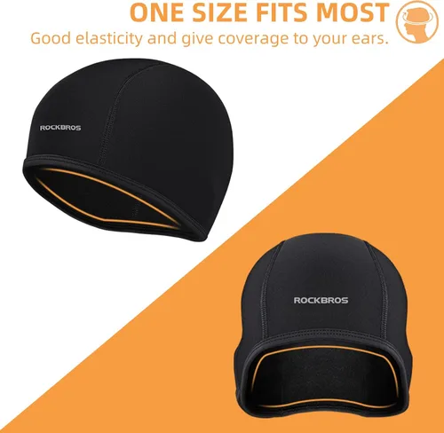 Vista 4 de ROCKBROS Gorro de invierno para hombre, resistente al viento, cálido, forro polar, para senderismo, esquí, montar