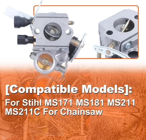 Vista 5 de Para Stihl MS171 MS181 MS211 MS211C para motosierra, kit de carburador, 1139 120 0619/1139 1207 100/1139 1200 612, para Zama C1Q-S269