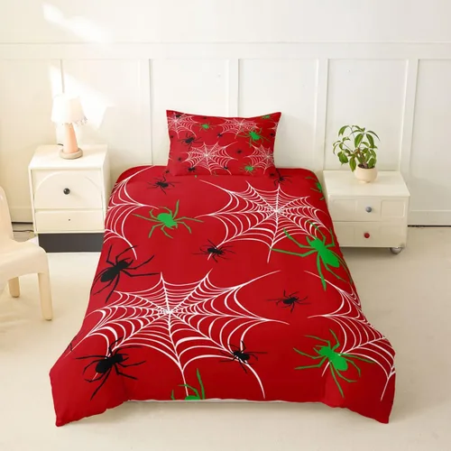 Vista 26 de Erosebridal Halloween Castle Pumpkin Duvet Cover Set Spooky Floral Cartoon Twin Bedding Sets for Girls Kids Boys Vintage Spooky Comforter Cover